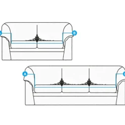 Sofa betræk elastisk, strækbart sofa overtræk (rattan gul, 2 personers 145-185cm)