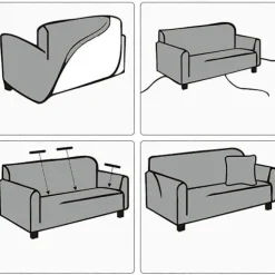 Sofa betræk elastisk, strækbart sofa overtræk (rattan gul, 2 personers 145-185cm)