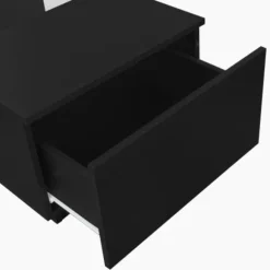 Sofa bord med app-styring & LED-belysning, 2 skuffer, glasplade | Sort, 100x50x35,5 cm | Moderne stuebord Black