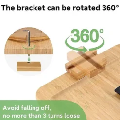 Sofa Clip-on Sidebord til Brede Sofaer Arm, Foldbart Sofabakke med 360° Roterende Telefonholder