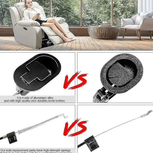 Sofa kabel i aluminiumslegering 96 cm håndtag lænestol udskiftning universal lænestol reservedele nem installation til sofa lænestol afslapningsstol B | Fyndiq