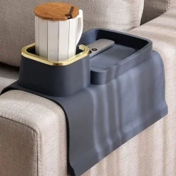 Sofa Kopholder Bakke, Silikone Anti-Spild og Anti-Skrid Sofa Drikkeholder, Stærk og Vægtet Telefon/Fjernbetjening/Snacks Sofa Kopholder