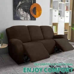 Sofa Relax Sofabetræk, 3-personers Relax Lænestol Sofabetræk Katte og Hunde Børn Sofabeskyttelsesbetræk - mørkebrun