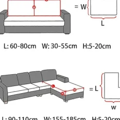 Sofa Siddepude Betræk Stretch Sofa Betræk, 1 Sæde, L-formet Chaiselong Møbelbeskytter