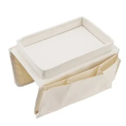 Sofabakke Foldbar Arm Opbevaringsholder Bord 600D Oxford Klud Sidelommer til Sofa Beige