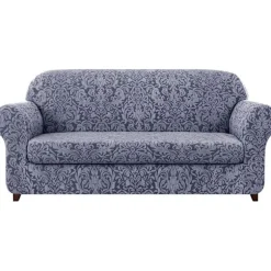 Sofabetræk 2-delt Jacquard Damask Betræk til 2 Hynder Strækbart Sofabetræk Møbelbeskytter Stolebetræk til Stue Børn, Kæledyr (Med