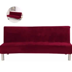 Sofabetræk 3-personers uden armlæn - Sofabetræk strækbart seng sofa slipcover ensfarvet