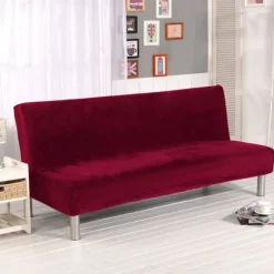 Sofabetræk 3-personers uden armlæn - Sofabetræk strækbart seng sofa slipcover ensfarvet