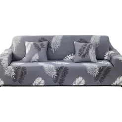 Sofabetræk, strækbart sofabetræk jacquard sofabetræk (fjer, 1-personers sofabetræk: 90-140 cm)