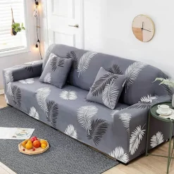 Sofabetræk, strækbart sofabetræk jacquard sofabetræk (fjer, 1-personers sofabetræk: 90-140 cm)