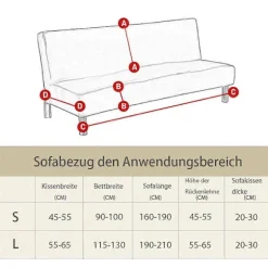 Sofabetræk uden armlæn 3-personers/2-personers strækbart sofabetræk til sovesofa L