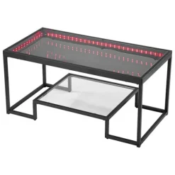 Sofabord - DUOKU - Firkantet - Tempereret Glas - Metal - 2 Niveauer