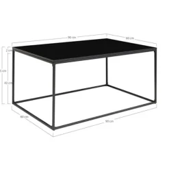 Sofabord - NINO - Træ og metal - Rektangulært - Moderne - Design Svart