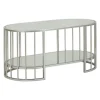 Sofabord – Sølvmetal, marmorlook, 90x50x45 cm