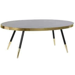 Sofabord - Urban - Guld, sort - Glas og stål