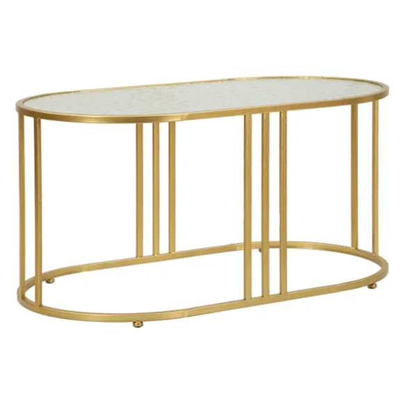 Sofabord, marmorlignende bordplade, 90x50x45 cm