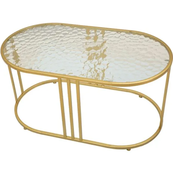 Sofabord, marmorlignende bordplade, 90x50x45 cm