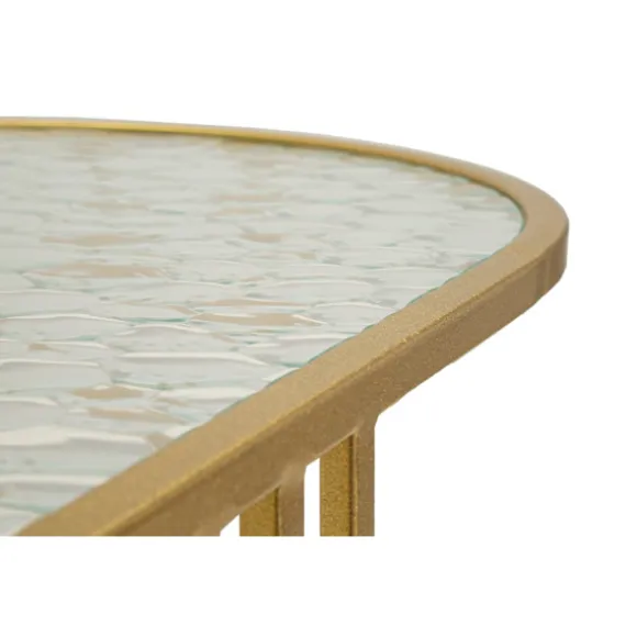 Sofabord, marmorlignende bordplade, 90x50x45 cm