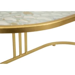 Sofabord, marmorlignende bordplade, 90x50x45 cm