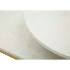 Sofabord, marmorlignende bordplade, guldramme, 90x50x50 cm