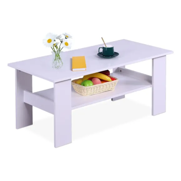 Sofabord med nederste hylde – Moderne design, nem rengøring
