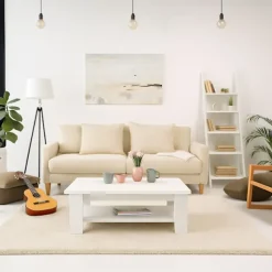 Sofabord med nederste hylde – Moderne design, nem rengøring