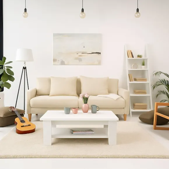 Sofabord med nederste hylde – Moderne design, nem rengøring