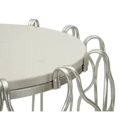 Sofabord, sølvmetalfod, marmorplade, 47,5x61,5 cm
