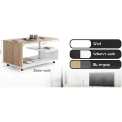 Sofabord 95x55x50cm, Moderne Design, Justerbare Fødder, Opbevaring