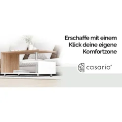 Sofabord 95x55x50cm, Moderne Design, Justerbare Fødder, Opbevaring