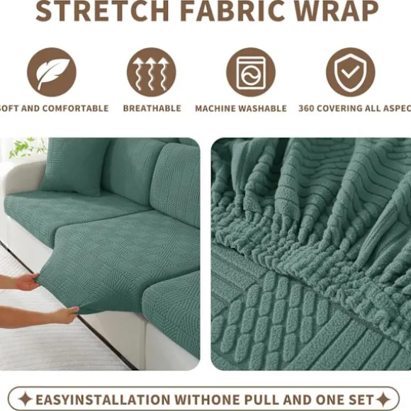 Sofahynde Betræk, Strækbart, Elastisk Hyndebetræk, Sofahyndebetræk, Universal Sofahyndebetræk, Sofahynde Sofabetræk Gray Backrest size L