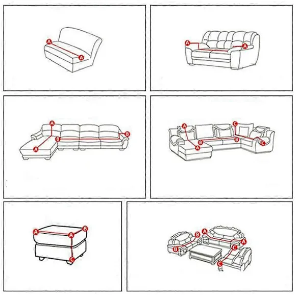 Sofaovertræk elastisk stretch sofaovertræk, til 1-personers. L-formet hjørnesofa kræver to