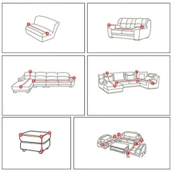 Sofaovertræk elastisk stræksofaovertræk, til 1-personers L-formet hjørnesofa kræver to(C)