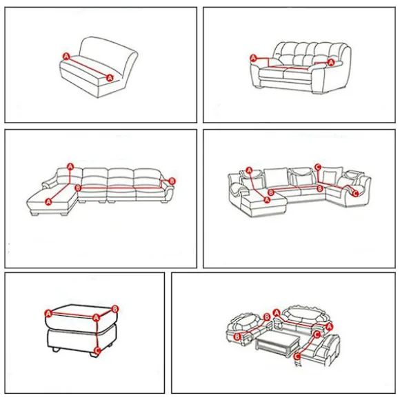 Sofaovertræk elastisk stræksofaovertræk, til 1-personers L-formet hjørnesofa kræver to(C)