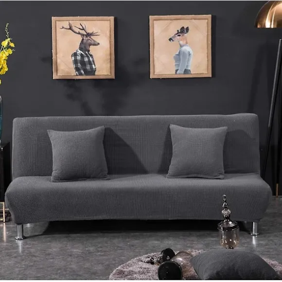 Sofaovertræk uden armlæn strækbart overtræk til sovesofa