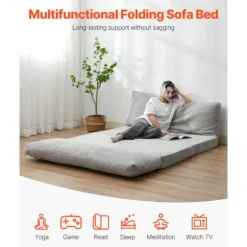 Sofa-seng Folds 3 i 1 - DUOKU - Vaskbar Betræk - Konvertibel Memory Skum Høj Densitet