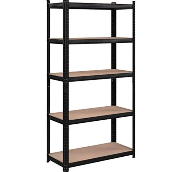 SONGMICS 5-etagers reol, stålreol til opbevaring, 40 x 90 x 180 cm, sort