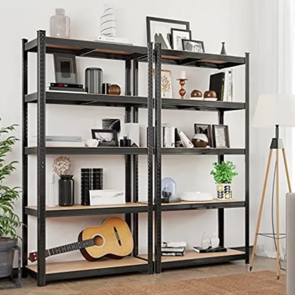 SONGMICS 5-etagers reol, stålreol til opbevaring, 40 x 90 x 180 cm, sort
