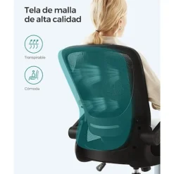 SONGMICS Kontorstol, Skrivebordsstol, Mesh Drejestol, Ergonomisk Computerstol, Sort