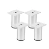 (Sort) 4 Matte møbelben, 100mm aluminium, TV-skabsben
