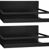 Sort køleskabs hylde, 2 stk magnetisk køleskab side hylde, krydderihylde, pladsbesparende køkkenarrangør