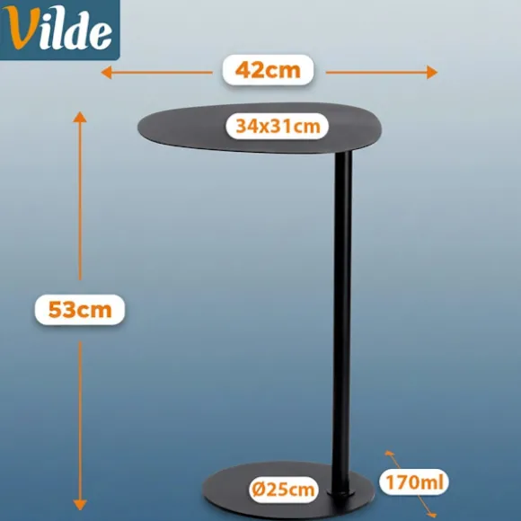 Sort metal sidebord – 35x25x53 cm