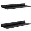 Sort metal væghylde | Sæt med 2 flydende hylder 40 cm [Db]