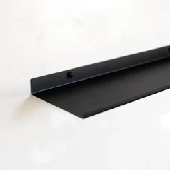 Sort metal væghylde | Sæt med 2 flydende hylder 40 cm [Db]
