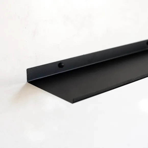 Sort metal væghylde | Sæt med 2 flydende hylder 40 cm [Db]