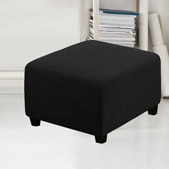 (sort) Stretch Slipcovers, Kvadratiske Spandex Stof Slipcovers til