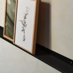 Sort Væghylde - Flydende Væghylde 70 cm - Metalhylde kompatibel med Rammer, Foto, Køkken, Soveværelse, Badeværelse, Kontor