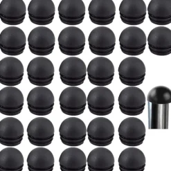 Sorte runde stolbenpropper, runde indløbsdæksel til stolben, stolbenprop 32 stk. (25mm) 25mm