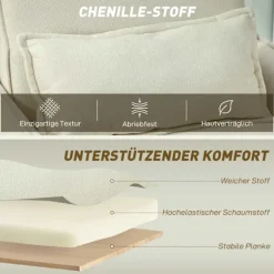 Sovestol med liggefunktion, cremefarvet, 3-i-1