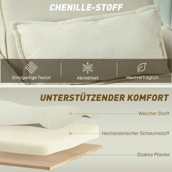 Sovestol med liggefunktion, cremefarvet, 3-i-1